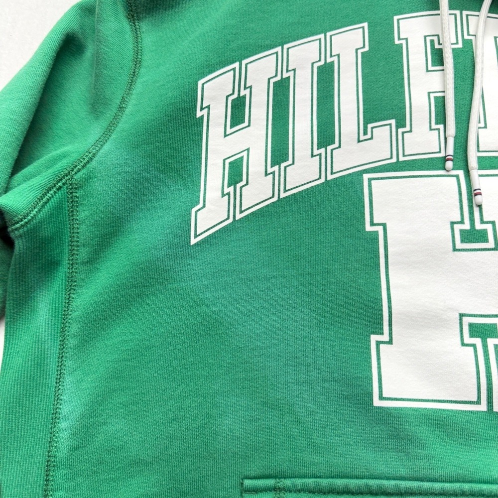 Tommy Hilfiger Heavyweight Collegiate Logo‎ Hoodie Men XXL Green - Picture 8 of 16